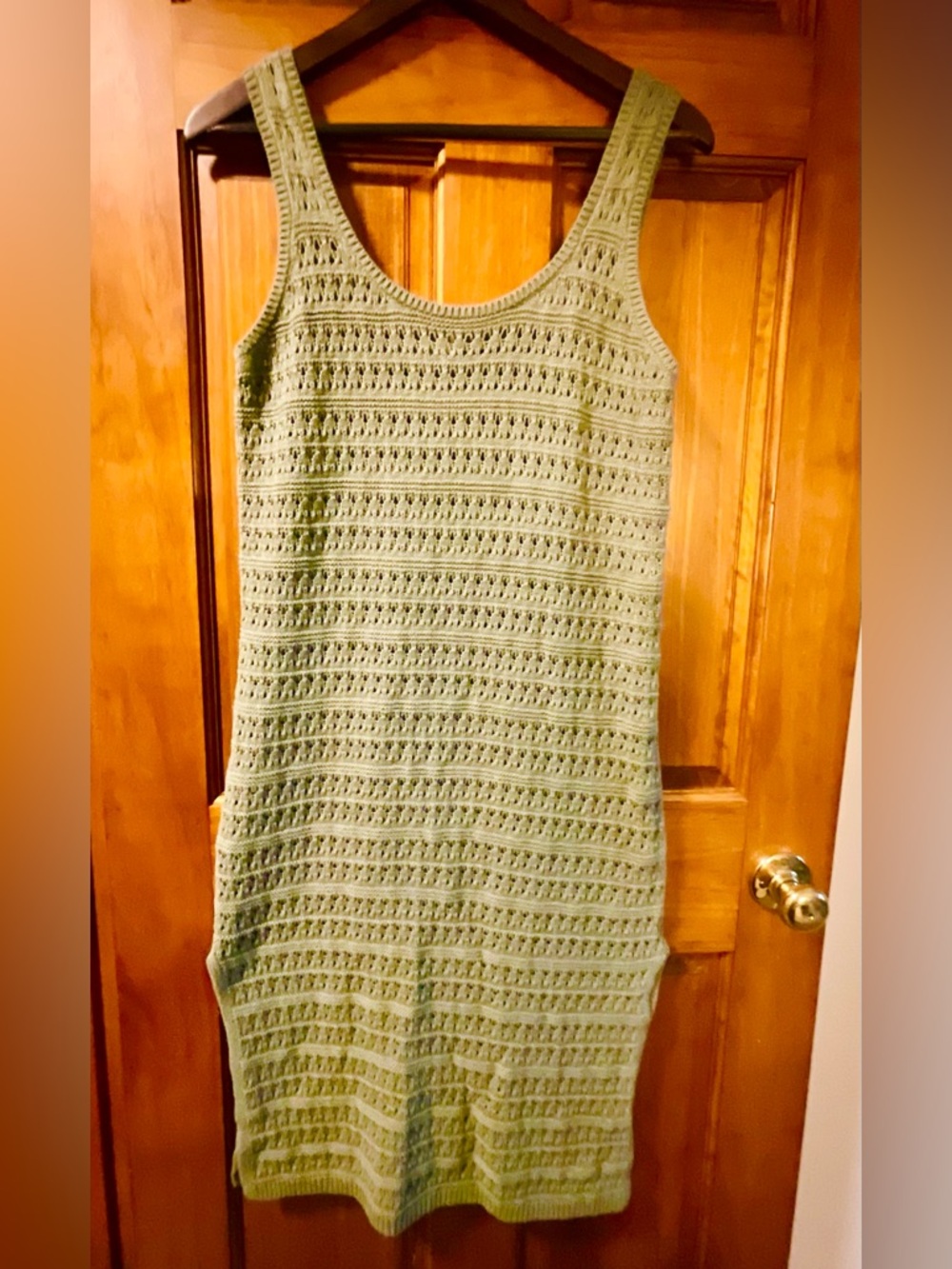 Old Navy Sage Green Crochet Tank Dress